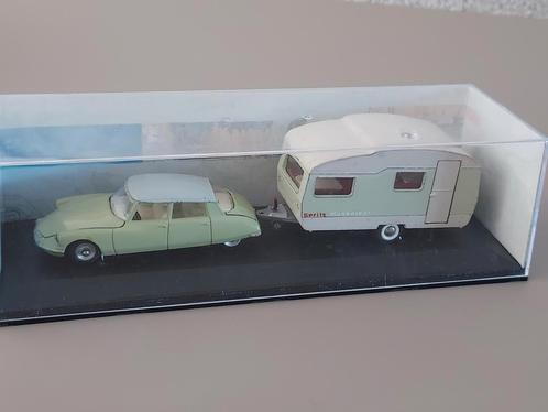 Citroën DS19 Dinky Toys France +Tekno caravan Sprite 1:43, Hobby en Vrije tijd, Modelauto's | 1:43, Gebruikt, Auto, Dinky Toys