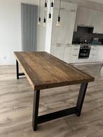 Massief houten eettafel 200x95 6/8 persoons, 200 cm of meer, 50 tot 100 cm, Rechthoekig, Zo goed als nieuw