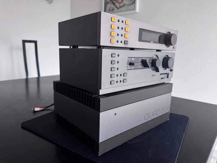 Quad set: 44 voorversterker, 606 eindversterker & FM4, Audio, Tv en Foto, Versterkers en Receivers, Gebruikt, Stereo, Overige merken