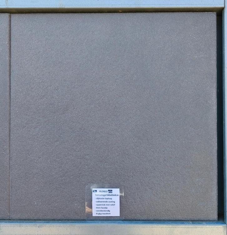 B-keus korting terrastegels 60x60x4cm Floreo grijs, Tuin en Terras, Tegels en Klinkers, Nieuw, Terrastegels, Beton, 10 m² of meer