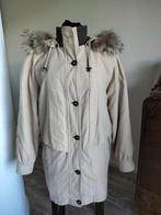 Vintage '90 jas met bont kraag, Kleding | Dames, Jassen | Winter, Ophalen of Verzenden, Zo goed als nieuw, Maat 38/40 (M), Beige