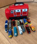 Chuggington trein opbergdoos met treintjes, Ophalen of Verzenden, Gebruikt