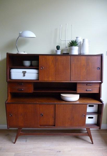 jaren 60 kast combi meubel nr. 8 van Louis van Teeffelen, Huis en Inrichting, Kasten | Buffetkasten, Gebruikt, 150 tot 200 cm