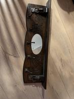 Antieke massieve zware houten kapstok met spiegel., Huis en Inrichting, Woonaccessoires | Kapstokken, Minder dan 100 cm, Gebruikt