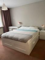 Ikea Brimnes bed 180x200cm met lattenbodems+matrassen, Huis en Inrichting, Slaapkamer | Bedden, Ophalen, Verstelbaar, Wit, Tweepersoons