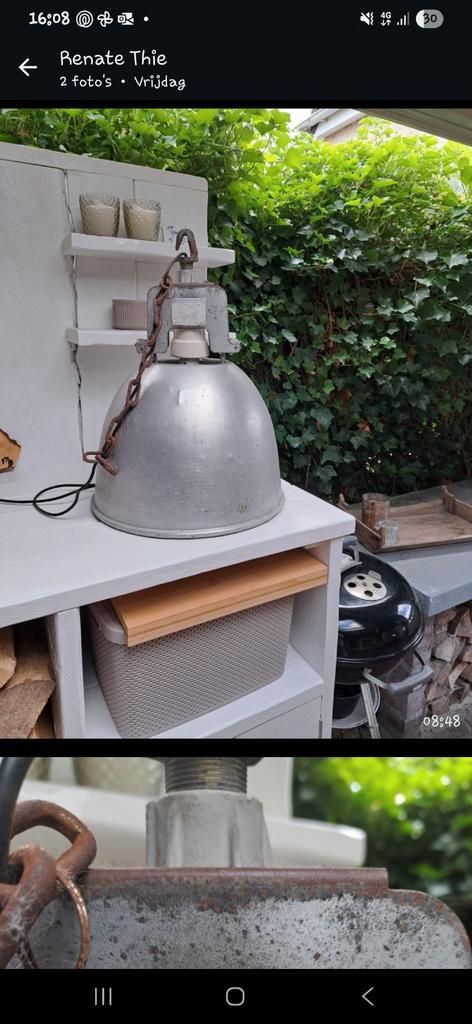 Industriële Hanglamp - Vintage & Authentiek, Huis en Inrichting, Lampen | Hanglampen, Gebruikt, Minder dan 50 cm, Metaal, Ophalen of Verzenden