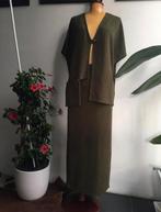 Elegant olijfgroen pak Gina Laura, Kostuum of Pak, Ophalen of Verzenden, Zo goed als nieuw, Maat 36 (S)