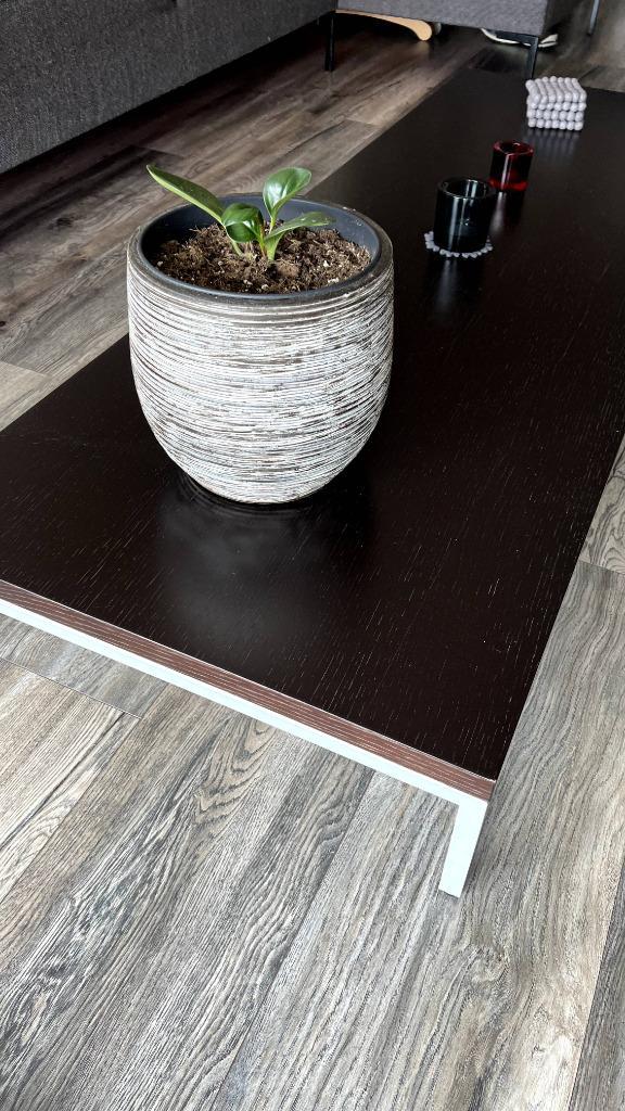 Mooie Salontafel Kronos - massief houten blad (Wenge kleur), Huis en Inrichting, Tafels | Salontafels, Gebruikt, Minder dan 50 cm