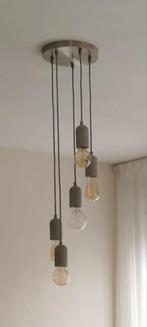 RVS betonlook hanglamp voor 5 lichtbronnen, Ophalen of Verzenden, Zo goed als nieuw, Metaal