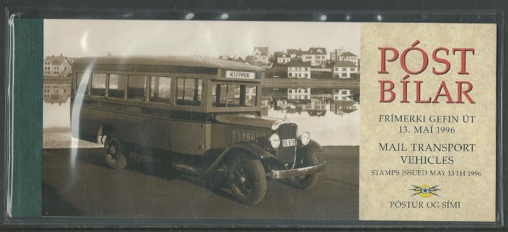 IJSLAND 1996 Postvoertuigen Postzegelboekje, Michel: MH-9, Verzenden, IJsland, Postfris