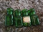 4 glazen apotheek potten groen D2, Antiek en Kunst, Ophalen of Verzenden