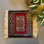 KLEED PERZISCH AMINA HANDGEKNOOPT WOL & ZIJDE VINTAGE, Ophalen of Verzenden, Rood, Rechthoekig