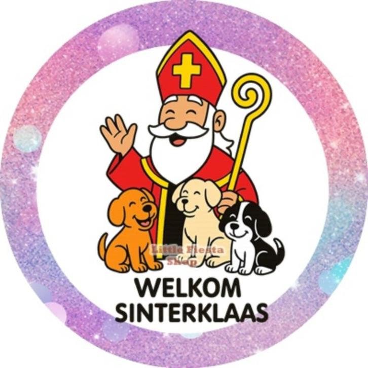 L761 ouwel sinterklaas hond 20x4,7cm eetbare cupcake rondjes, Hobby en Vrije tijd, Taarten en Cupcakes maken, Nieuw, Versiering