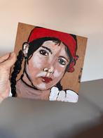 Klein portretje van Silke Roijers meisje ongeveer 21x21cm, Ophalen of Verzenden