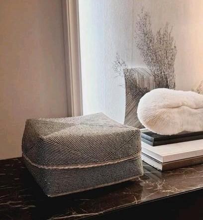 Gave grote donker zilverkleurige offermand kralendoos, Huis en Inrichting, Woonaccessoires | Overige, Nieuw, Ophalen of Verzenden