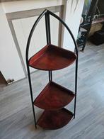 Hoekkastje met 3 planken mahonie kleur, Ophalen, Gebruikt