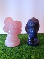 Stitch Beeldjes - Roze Kwarts & Sodaliet - Set van 2, Antiek en Kunst, Ophalen of Verzenden