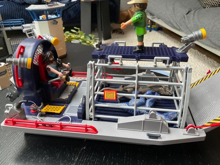 Playmobil airboat dino’s, Kinderen en Baby's, Speelgoed | Playmobil, Zo goed als nieuw, Complete set, Ophalen of Verzenden