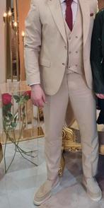 Complete beige trouwpak 3delig maat 52/54, Kleding | Heren, Trouwkleding en Trouwaccessoires, Ophalen of Verzenden, Zo goed als nieuw