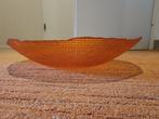 Fraaie oranje glazen schaal, Schaal, Rond, Ophalen of Verzenden, Glas