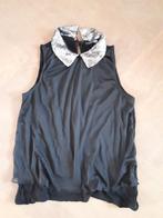 Topje satijnglans met pailletten, Kleding | Dames, Tops, Zwart, Ophalen of Verzenden, Zo goed als nieuw, Maat 36 (S)