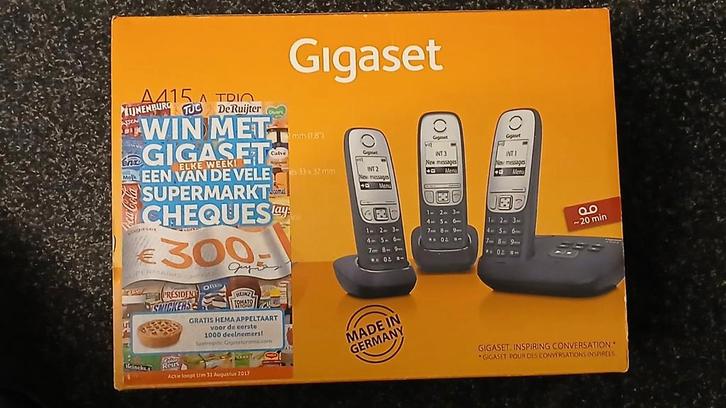 Gigaset A415A Trio, Telecommunicatie, Vaste telefoons | Handsets en Draadloos, Zo goed als nieuw, 3 handsets, Ophalen of Verzenden