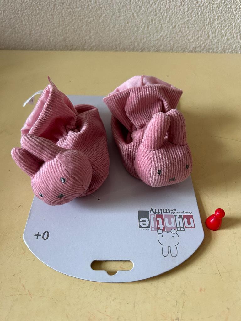 Nijntje Pink Rib-slofjes Meisjes voor 0 maanden, Slofjes, Meisje, Ophalen of Verzenden, Nieuw