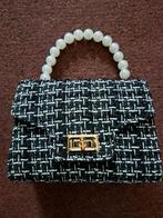 Nieuw chique zwart wit dames tasje met parel handvat + koord, Sieraden, Tassen en Uiterlijk, Tassen | Damestassen, Ophalen of Verzenden