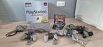 Playstation 1 met doos, 2 controllers, 5 spellen, 2 lightgun, Ophalen, Gebruikt, Met 2 controllers, Met games