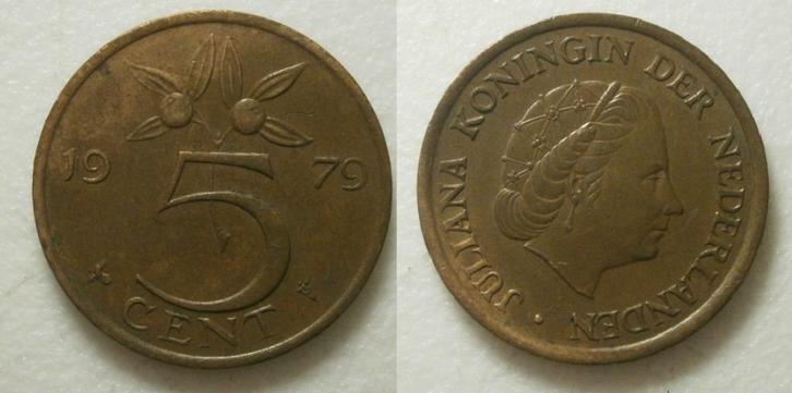 PD02574 Juliana 5 cent 1979, Postzegels en Munten, Munten | Nederland, Losse munt, 5 cent, Koningin Juliana, Ophalen of Verzenden