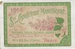 wenskaart "Caoutchouc Manufacture Paris", 1906, met verso, Verzamelen, Ophalen, Voor 1920, Ongelopen, Ambachten of Beroep
