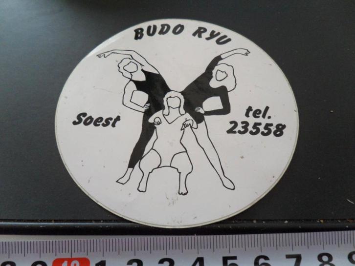 sticker Soest BUDO RYU  tel 23558, Verzamelen, Stickers, Zo goed als nieuw, Ophalen