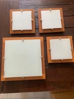 Set van 4 plafondlampen / plafonnieres, Ophalen, Zo goed als nieuw, Hout