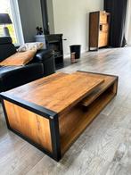 Mooie salontafel eiken met staal design, Henders en Hazel, Huis en Inrichting, Tafels | Salontafels, Minder dan 50 cm, Rechthoekig