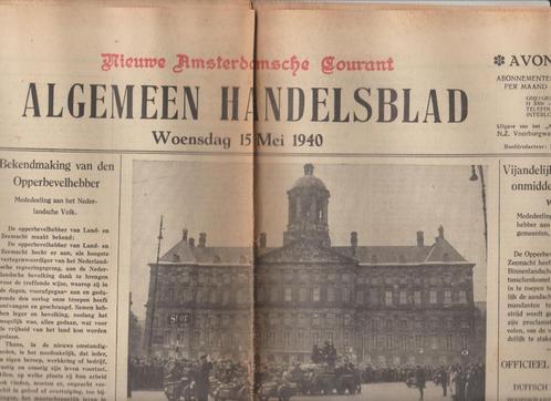 oorlog 1940 bezet  10 11 15 en 28 mei alg.handelsblad krant, Boeken, Tijdschriften en Kranten, Gelezen, Krant, Ophalen of Verzenden