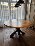 Ronde eikenhouten eettafel, Ophalen, Gebruikt, Rond, 100 tot 150 cm
