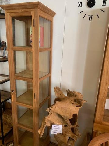Compacte Kast Teakhout + aan 3 zijden Glas 45b x 40d x 190h. beschikbaar voor biedingen