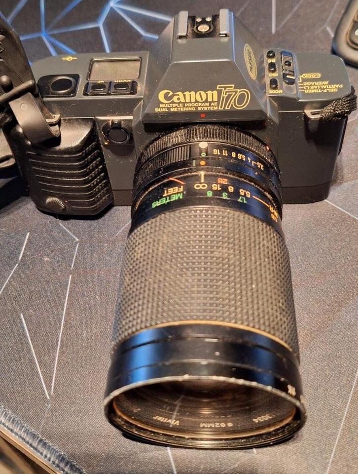 De Canon T 70 analoge camera, Audio, Tv en Foto, Fotocamera's Analoog, Gebruikt, Spiegelreflex, Canon, Ophalen of Verzenden
