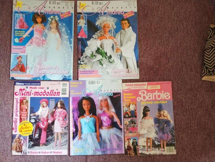 5 boekjes met barbiepatronen barbie patronen, Hobby en Vrije tijd, Breien en Haken, Breien, Patroon of Boek, Ophalen of Verzenden