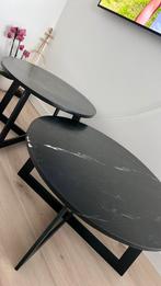Marmeren salontafels, Huis en Inrichting, Tafels | Salontafels, Ophalen, Gebruikt, 50 tot 100 cm, Rond