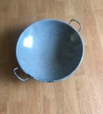 Vintage. Geëmailleerde WOK. Blauw Gewolkt., Ophalen of Verzenden, Gebruikt, Overige materialen, Wok
