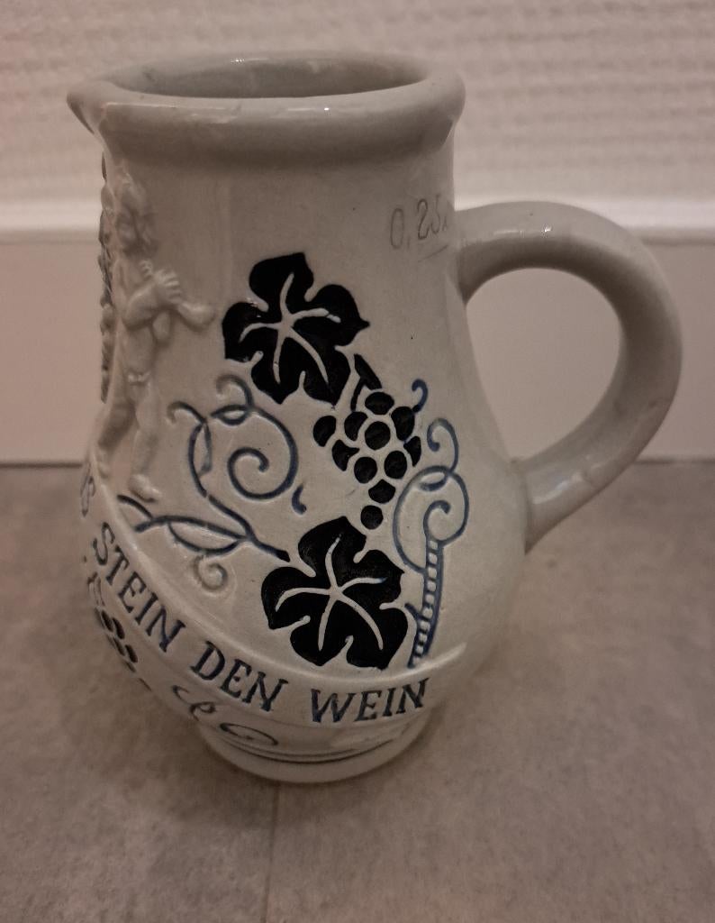 Vintage handmade Stein aardewerk kruikje, Ophalen of Verzenden