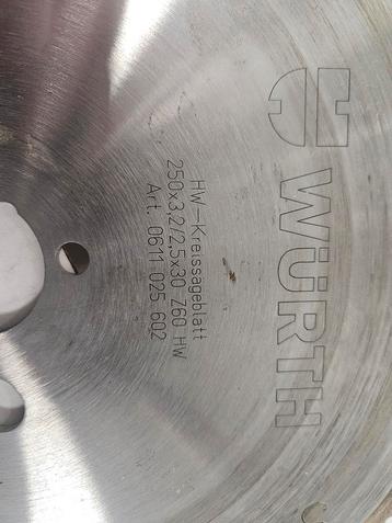 Wurth Cirkelzaagblad 250mm beschikbaar voor biedingen
