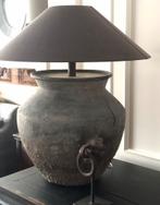 Grijze robuuste kruik lamp lampenvoet zonder kap sleets, Huis en Inrichting, Lampen | Tafellampen, Ophalen