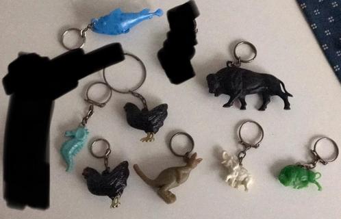 Vintage sleutelhangers verschillende dieren, vissen e.d., Verzamelen, Sleutelhangers, Zo goed als nieuw, Ophalen of Verzenden
