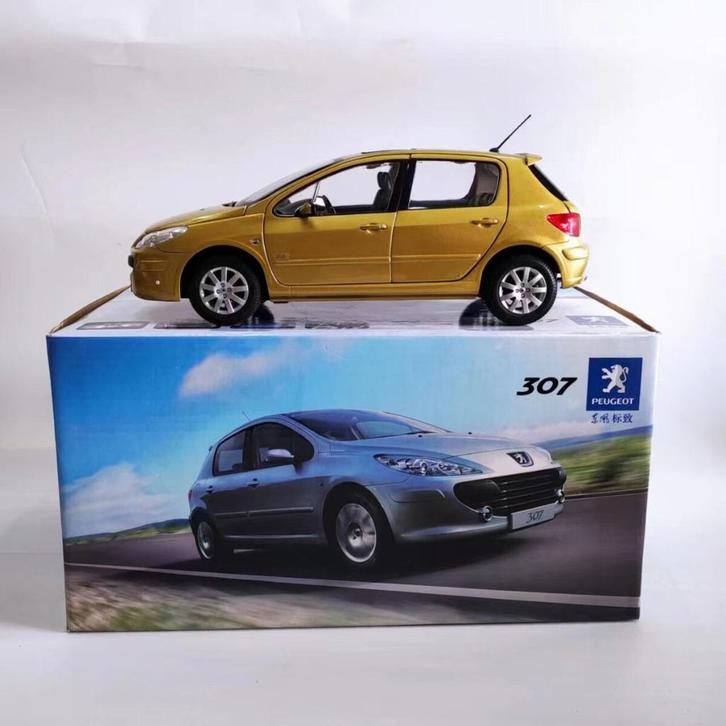Peugeot 307 5 deurs hb 2009 Paudi models Jaune Persepolis C3, Hobby en Vrije tijd, Modelauto's | 1:18, Nieuw, Auto, Overige merken