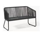 Stijlvolle zwarte tuinbank, Ophalen of Verzenden, Zo goed als nieuw, Metaal, Schommelbank
