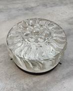 Vintage antiek plafonnière glazen plafond lamp, Ophalen of Verzenden, Zo goed als nieuw, Glas