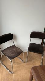 2 vintage buisframe stoelen, Huis en Inrichting, Ophalen, Zo goed als nieuw, Bruin, Stof