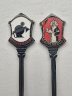 Droste emaille verzilverd zilver lepeltjes, Ophalen of Verzenden